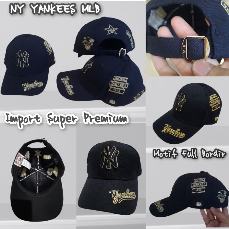 Topi cowok Topi NY MLB topi Unisex topi pria Fashion Topi import Super premium Logo Full Bordir high