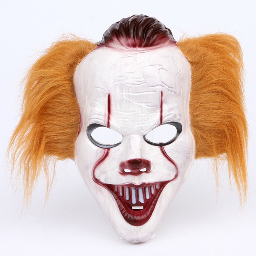 Topeng Badut It Pennywise Horor Clown Mask Pesta Halloween Cosplay