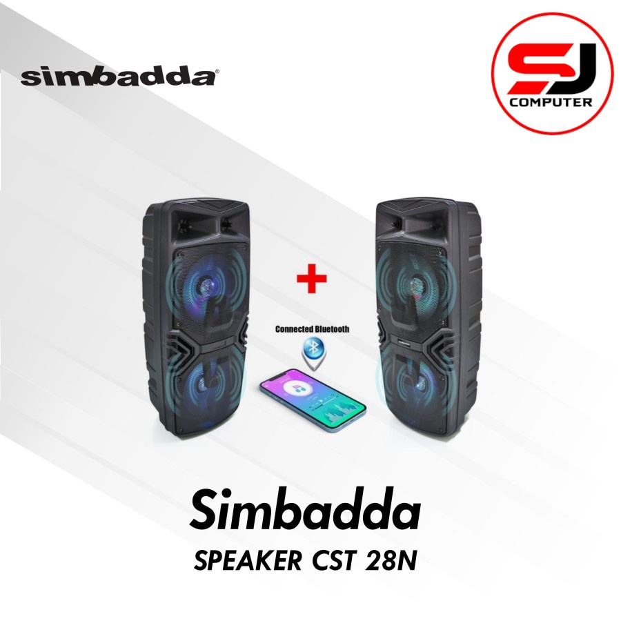 SPEAKER KARAOKE BLUETOOTH SIMBADDA CST 28N BONUS 2 MIC (WIRELESS AND CABLE) + TWS