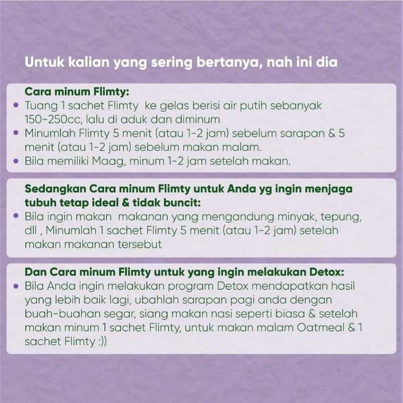 Flimty Fiber Suplemen Kemasan Baru Pelangsing Diet Bahan Alami Original Bpom Halal Shopee Indonesia