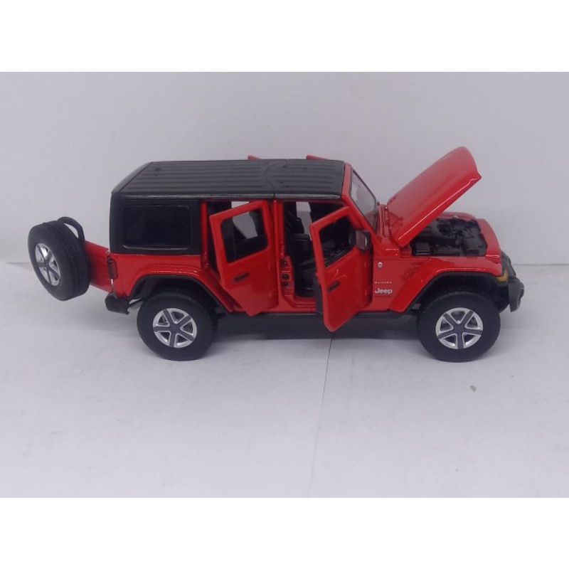 diecast miniatur mobil 1:32 jeep wrangler sahara