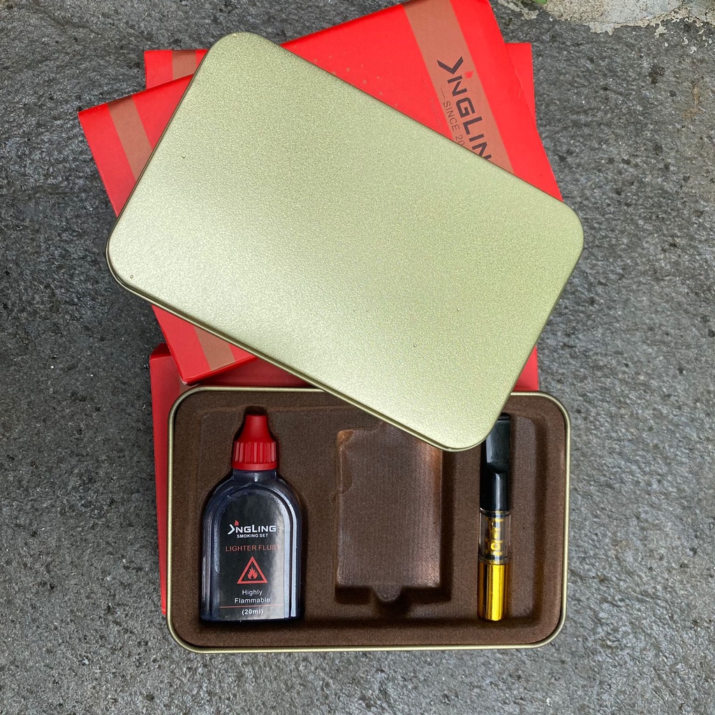 Kotak Kaleng Zippo Set Minyak + Filter Korek 3 in 1