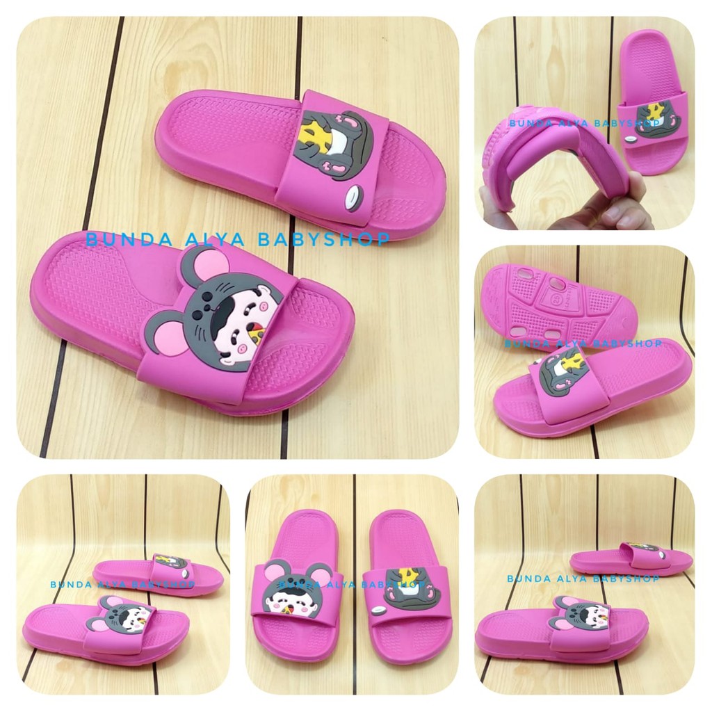 Sandal Anak Perempuan Umur 2 3 4 5 6 Tahun FANTA Elastis - Sandal Anak Cewek Harian Elastis Size 25 - 35 Karet Anti Licin