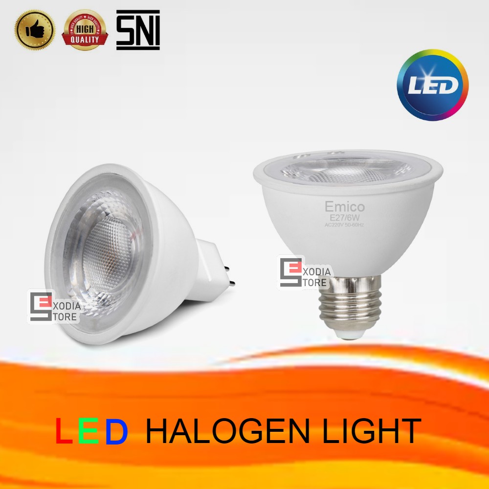 Emico  Lampu  LED  Halogen Light Spotlight 6 Watt  AC85 265V 