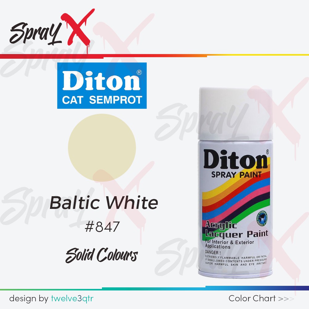 DITON SOLID BALTIC WHITE 847 / PUTIH GADING #847 300ML - SPRAY PAINT / PYLOX / PILOX