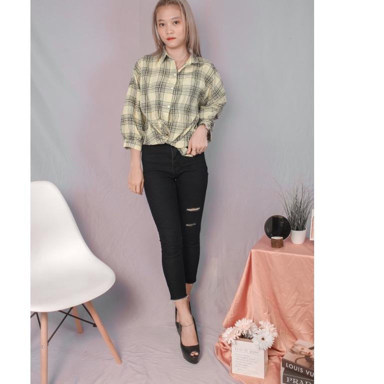 Terbaru Baju Atasan Wanita Kemeja Wanita Guilen Oversize Kekinian
