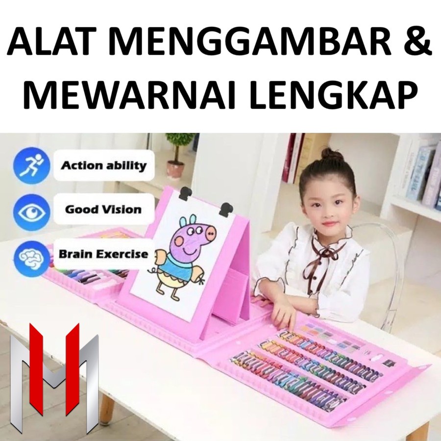 208 SET ALAT MEWARNAI MENGGAMBAR LENGKAP / ALAT MENGGAMBAR /  HADIAH ANAK / KADO ULTAH (J067)