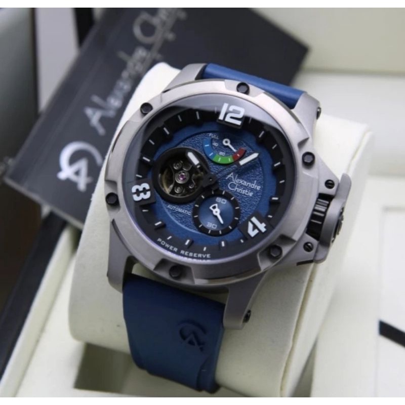 jam tangan pria original alexandre christieAC6295MT TITANIUM AUTOMATIC