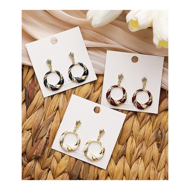 LRCC Anting Tusuk Fashion Geometric Ring Drip Earrings P22268