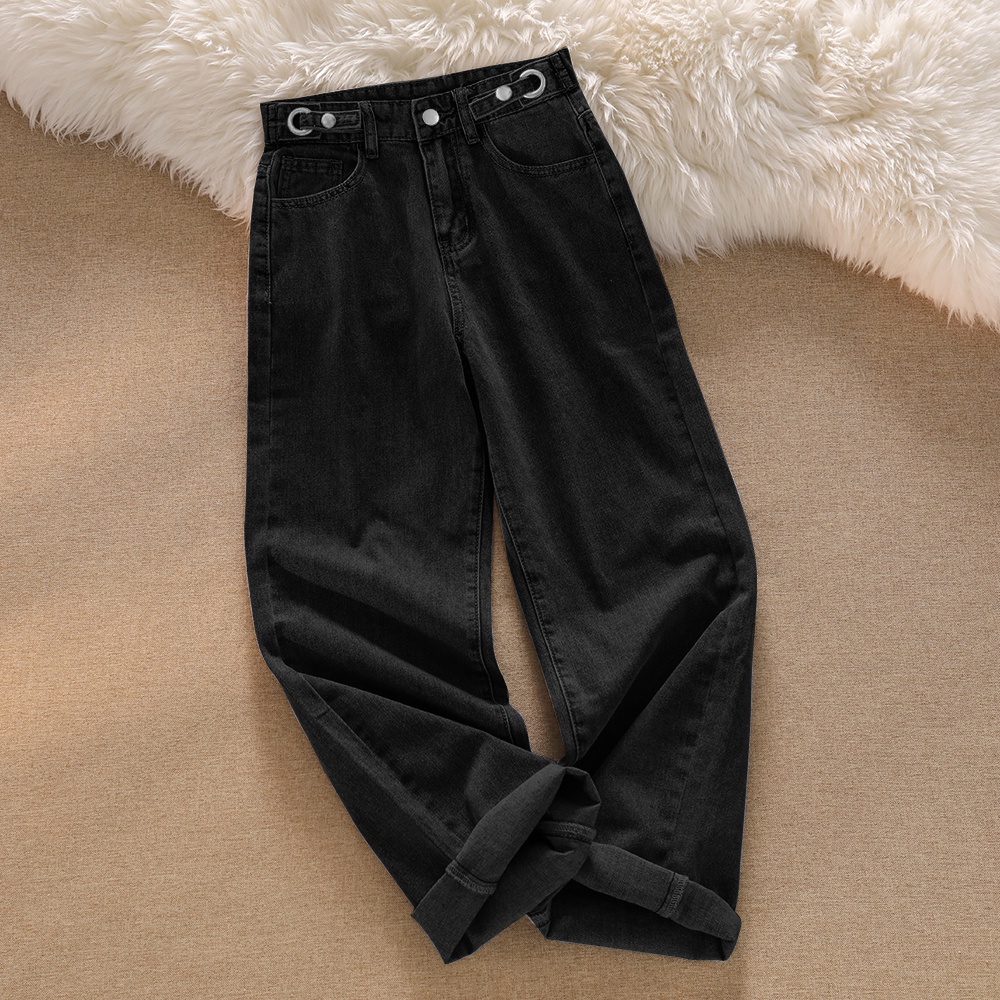 New Warna Krem  Kekinian Highwaist Straight Celana Jeans Wanita Import (realpict)