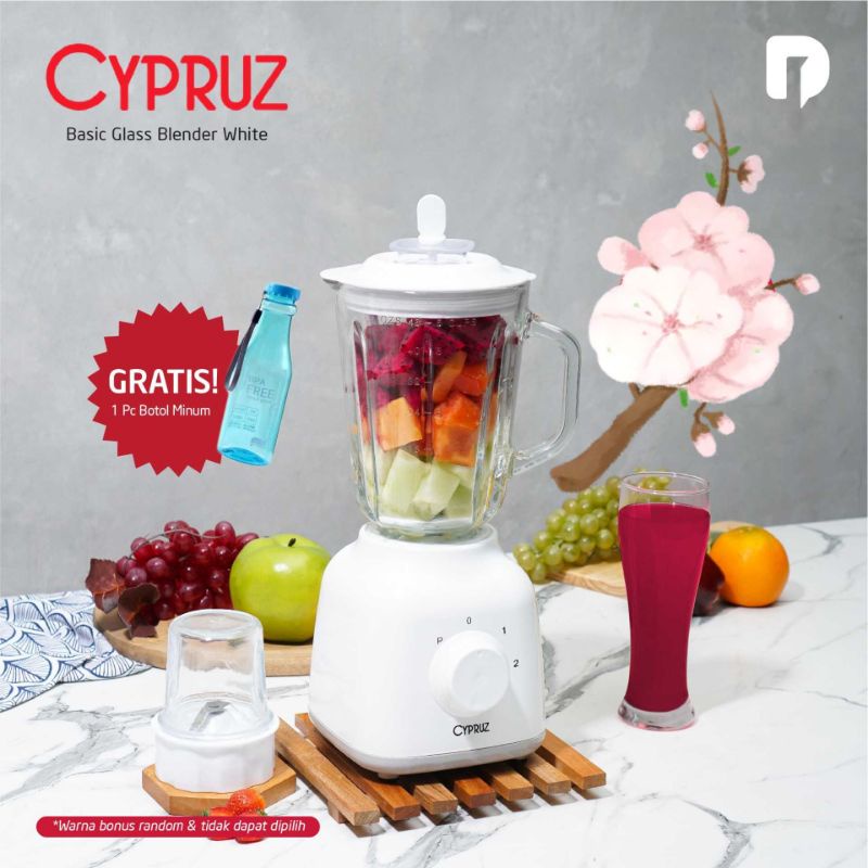 Blender kaca cypruz 1500ml bonus botol minum 650ml
