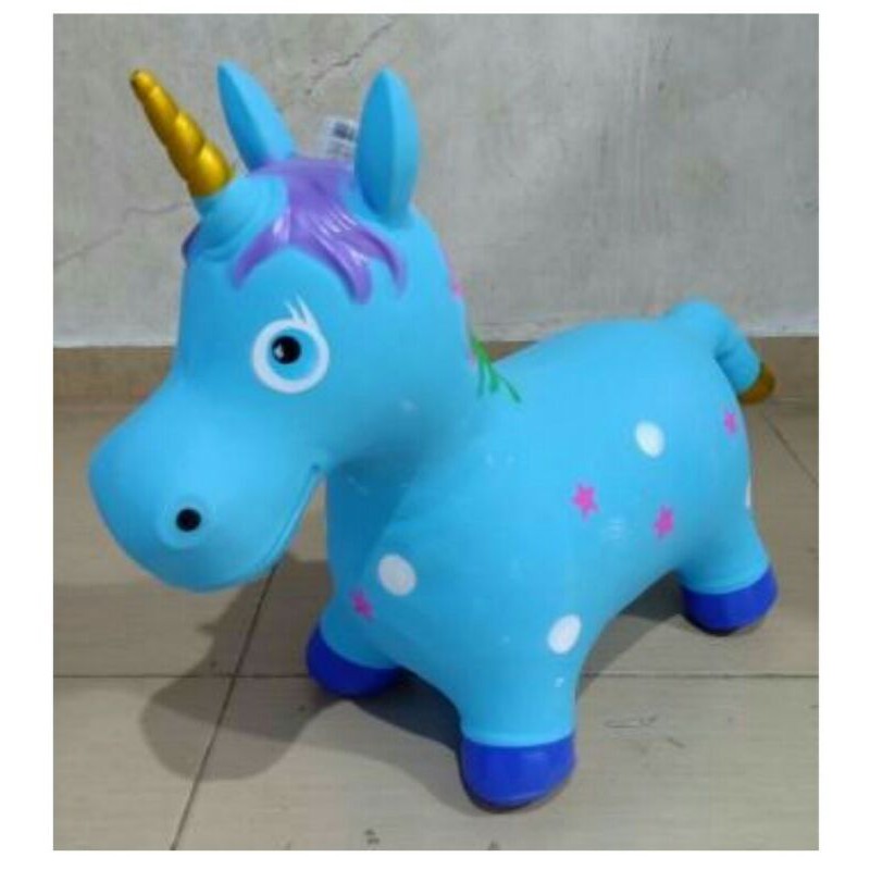 Dudukan Anak kuda pony Mainan Kuda Karet di pompa ada Musik Motif Poni Kado anak ulang tahun