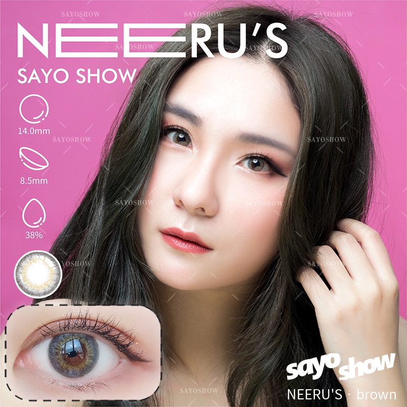 SAYOSHOW 1 PCS/SEBELAH MATA ( HANYA 1 PCS )  - Softlens NEERU'S Normal, Minus 1.00 S/D 8.00 (14 mm)