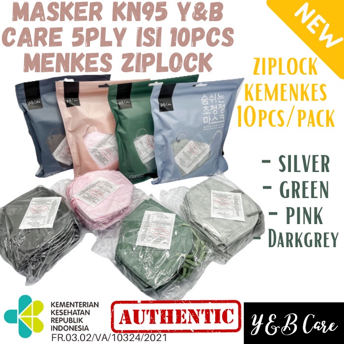 MASKER KN95 Y&B CARE ZIPLOCK 10PCS KEMENKES