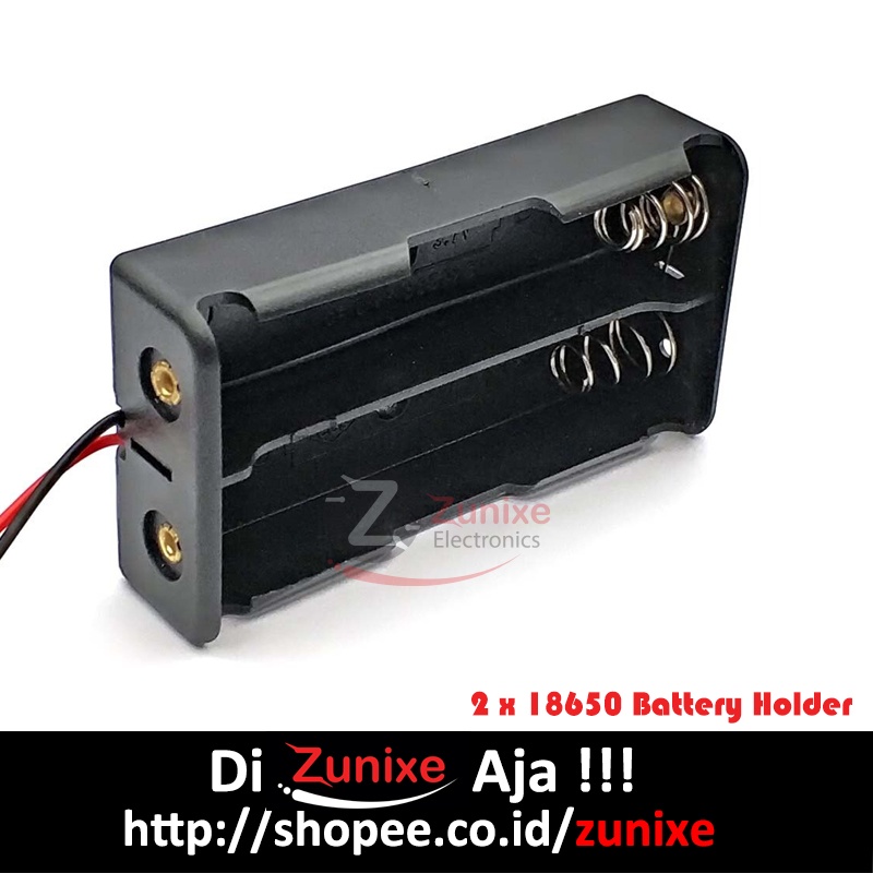 PARALEL 2X 18650 BATTERY HOLDER PLAT LEMPENGAN KOTAK BATERAI BATERE