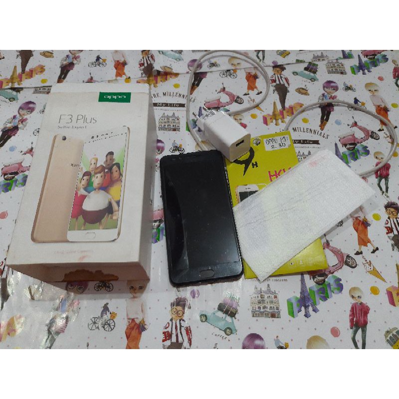 OPPO F3 PLUS 4GB/ 64GB WARNA HITAM KONDISI MATOT