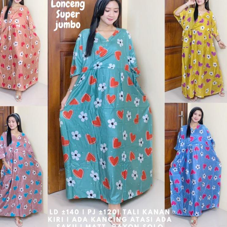 Penjualan Terbanyak.. ♡RUMAH DASTER ZAHRA♡ Daster Kimono Jumbo Daster Super Jumbo LD 150 LD 140, LD1