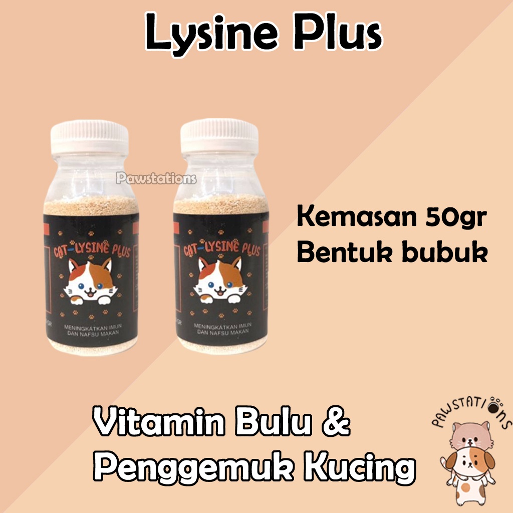 Cat Lysine Plus Vitamin Kucing Penambah Napsu Makan Meningkatkan Daya Tahan Imun Tubuh Kucing