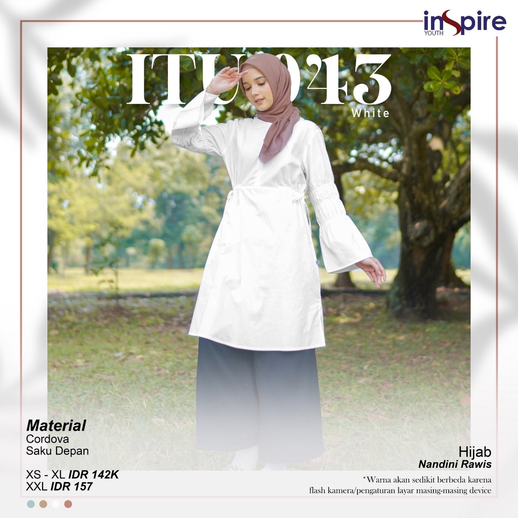 Inspire ITU 43 Tunik Wanita Bahan Cordova Atasan Muslimah Syari Polos