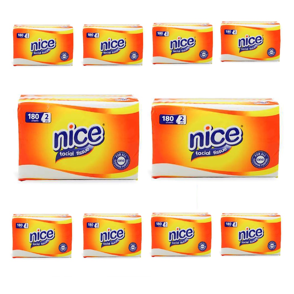 10 Pack Tisu Nice 180S 2ply / 10pcs Tisu Nice 180 Sheet 2ply / Tissu Nice 180 Sheet / Tissue Nice 18