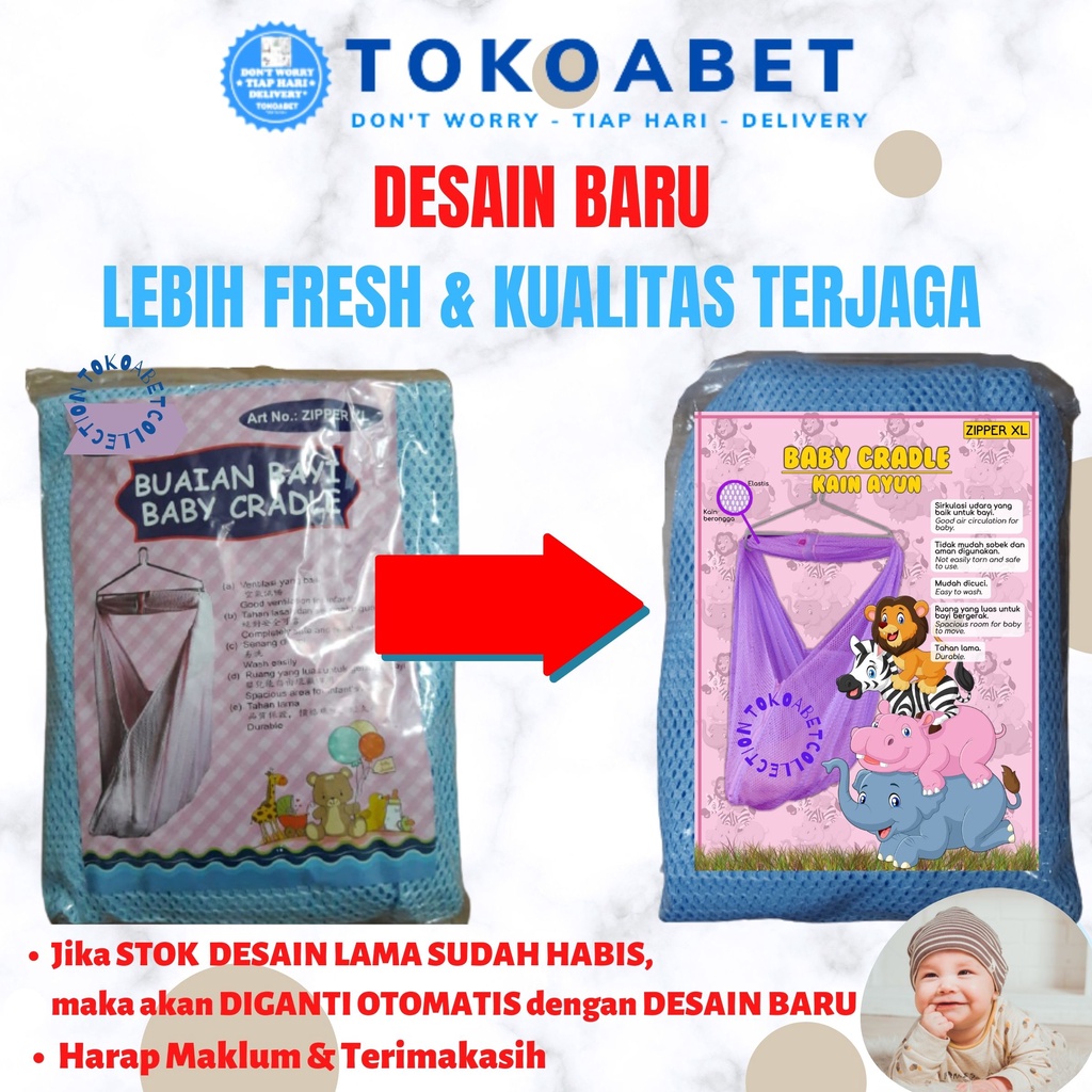 Kain Ayunan Bayi Zipper Ukuran XL/Jumbo untuk kapasitas lebih besar &amp; luas #tokoabet