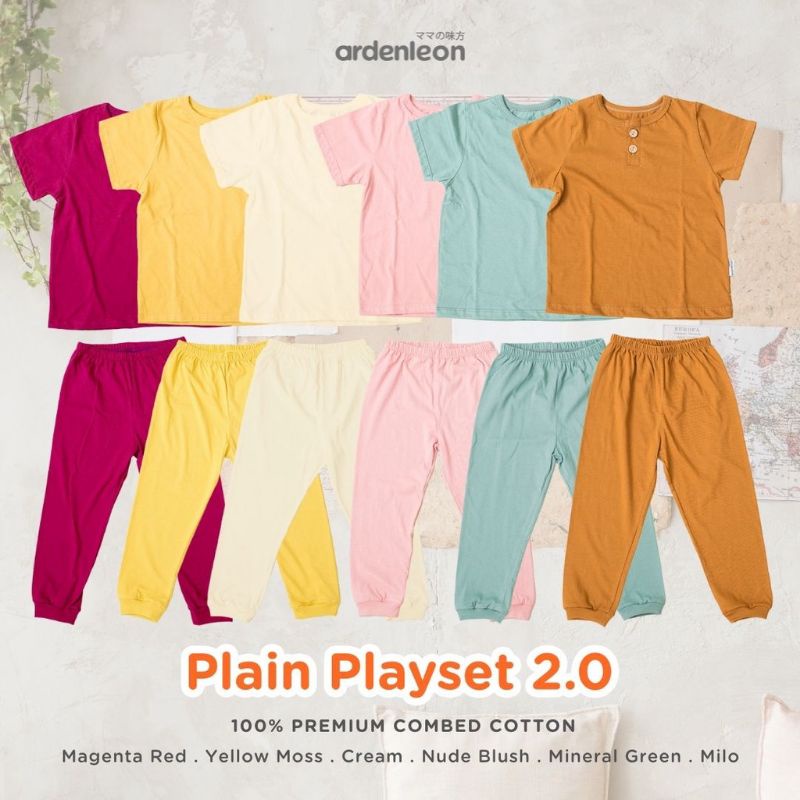 ardenleon setelan cpr  plain playset 2.0  100% premium combed cotton  baby &amp; kids/ setelan piyama anak  ardenleon plain playset  polos terbaru
