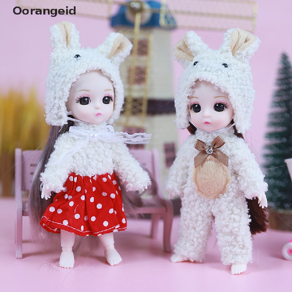 Orangexgood 1 Set Mainan Dress Mini Tanpa Lengan + Topi Kupluk Ukuran 16cm Untuk Aksesoris Boneka