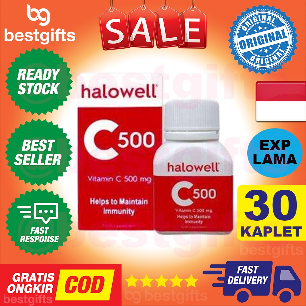 HALOWELL VITAMIN C 500 MG HALO WELL VIT C 500MG KEKEBALAN DAYA TAHAN IMUN TUBUH ANTIOKSIDAN 30 KAPLET