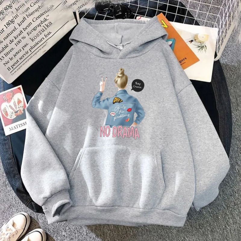 Alien Project Hoodie No Drama Hoodie cewek Hoodie Wanita