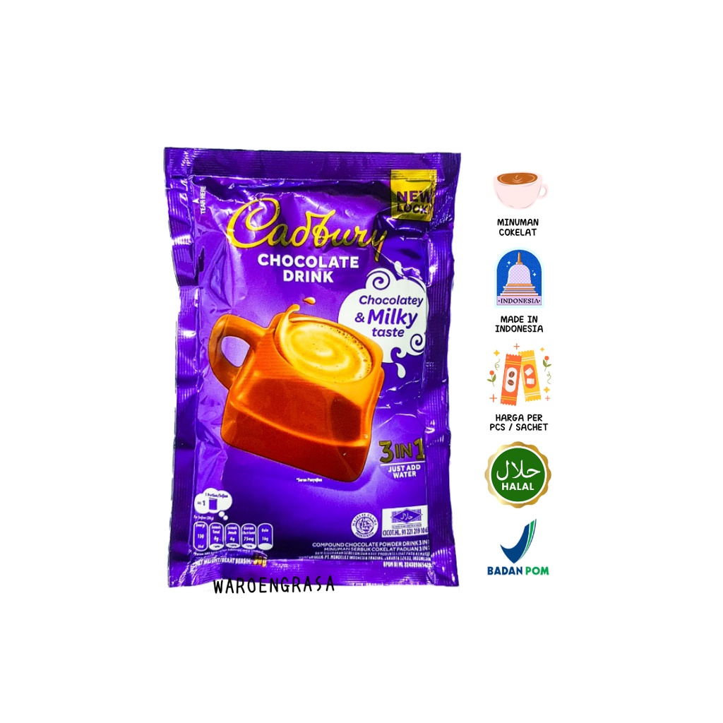 

Cadbury Hot Chocolate Drink 3 In 1 - SACHET - Minuman Cokelat Panas Instant