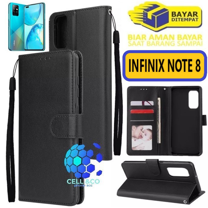 Flip cover INFINIX NOTE 8 Flip case buka tutup kesing hp casing flip case Premium leather wallet