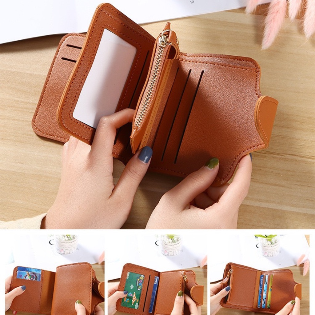 ONLYONE12 Dompet Wanita Kecil Bahan Kulit PU Leather Premium Forever / Dompet Uang Koin Kartu Banyak Slot / Dompet Kotak Wanita DW104