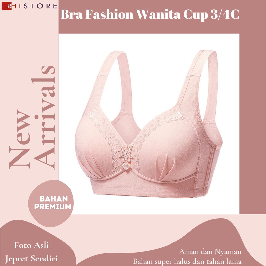 [HI]Bra BH JUMBO CUP 3/4C Fashion Wanita Bra wanita Premium Busa Tipis Tanpa Kawat Sangat Nyaman 180