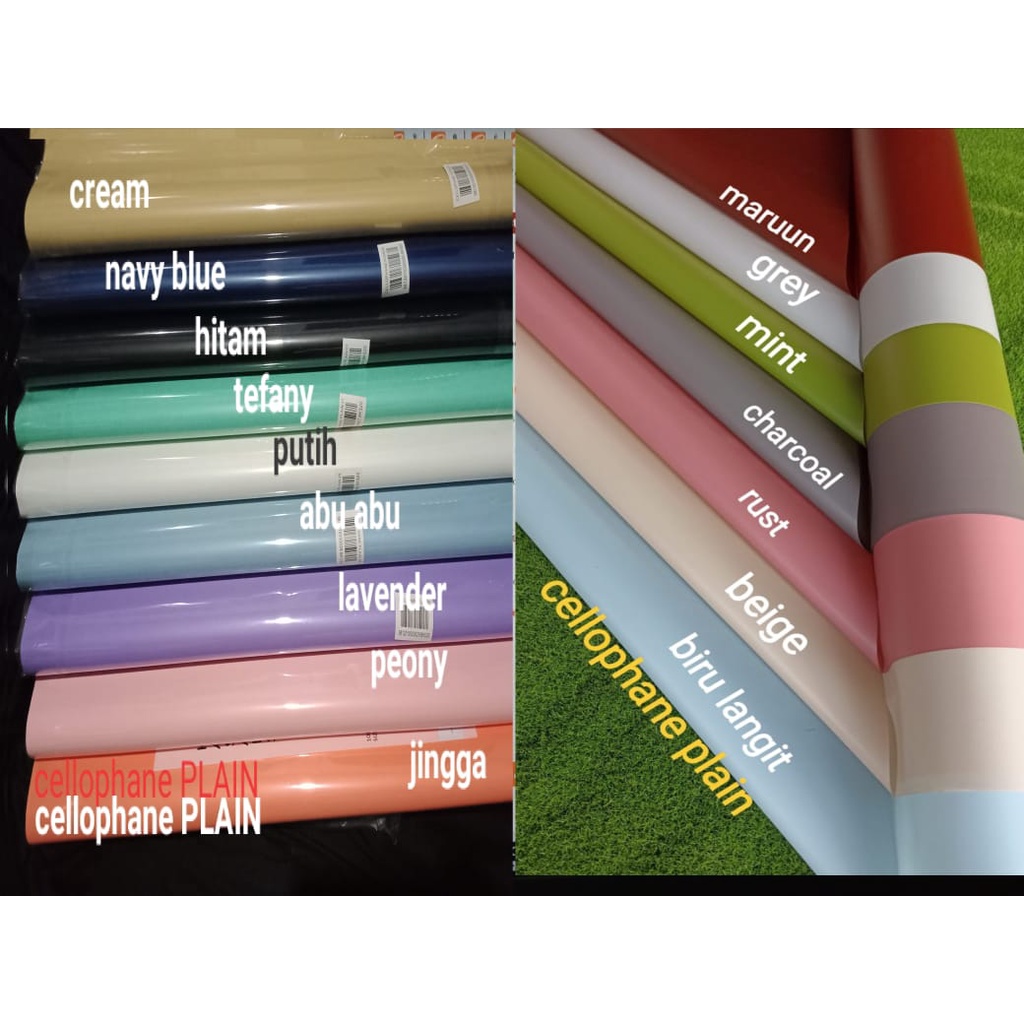 

kertas buket plain#kertas cellophane#per 5 lembar 18000