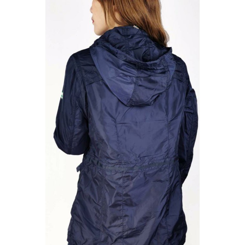 Zishen navy nylon rain hoodie jacket