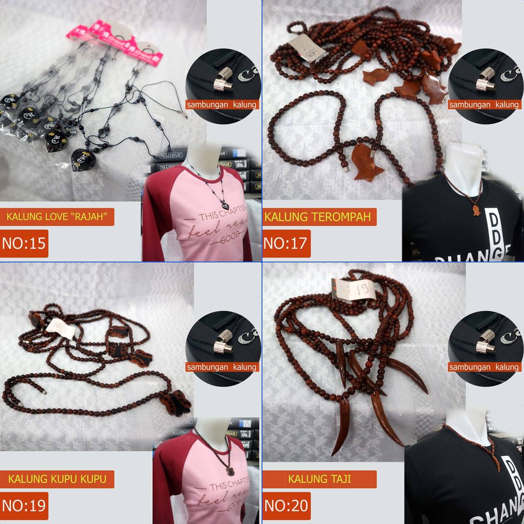 kalung kayu kaoka macam variasi bentuk | kalung kesehatan
