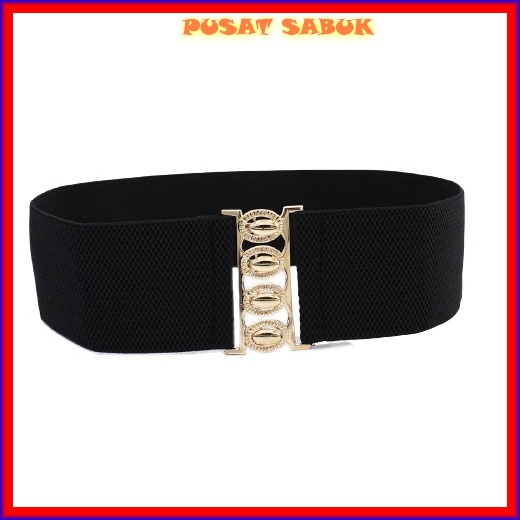 Belt Sabuk Wanita Obi Karet Ikat Pinggang Fashion Gesper Cewek Korea Elastis Oby Lebar Besar Kekinian Jumbo Big Women Gasper Hitam Merah Putih Blet Pingang Mewah Cantik Lentur