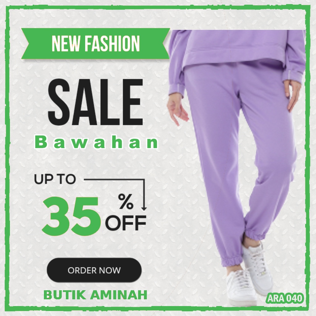 Bawahan Wanita Muslim Jogger Lilac ARA 040