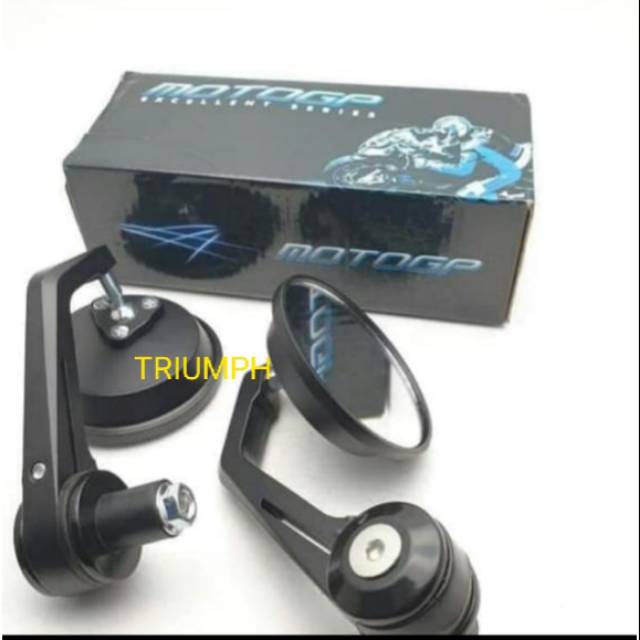 Spion Jalu bulat bar end bulat kaca biru universal