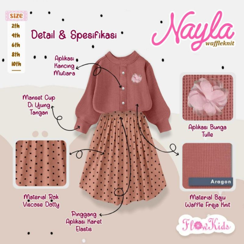 Nayla Waffleknit Setelan Anak Perempuan
