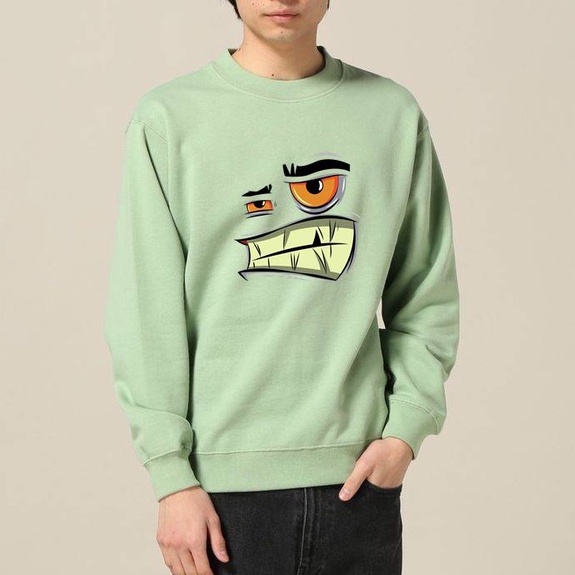 Sorris Crewneck Sweater Pria Fleece Size M - XXL