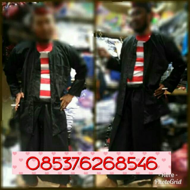 Baju Sakera Madura Dewasa lengkap sabuk topi