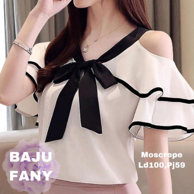 COD✔ BAJU FANY FIT XL / BJ FANY / HIGH QUALITY BLOUSE WANITA PAKAIAN WANITA BLOUSE ATASAN WANITA-PUTIH