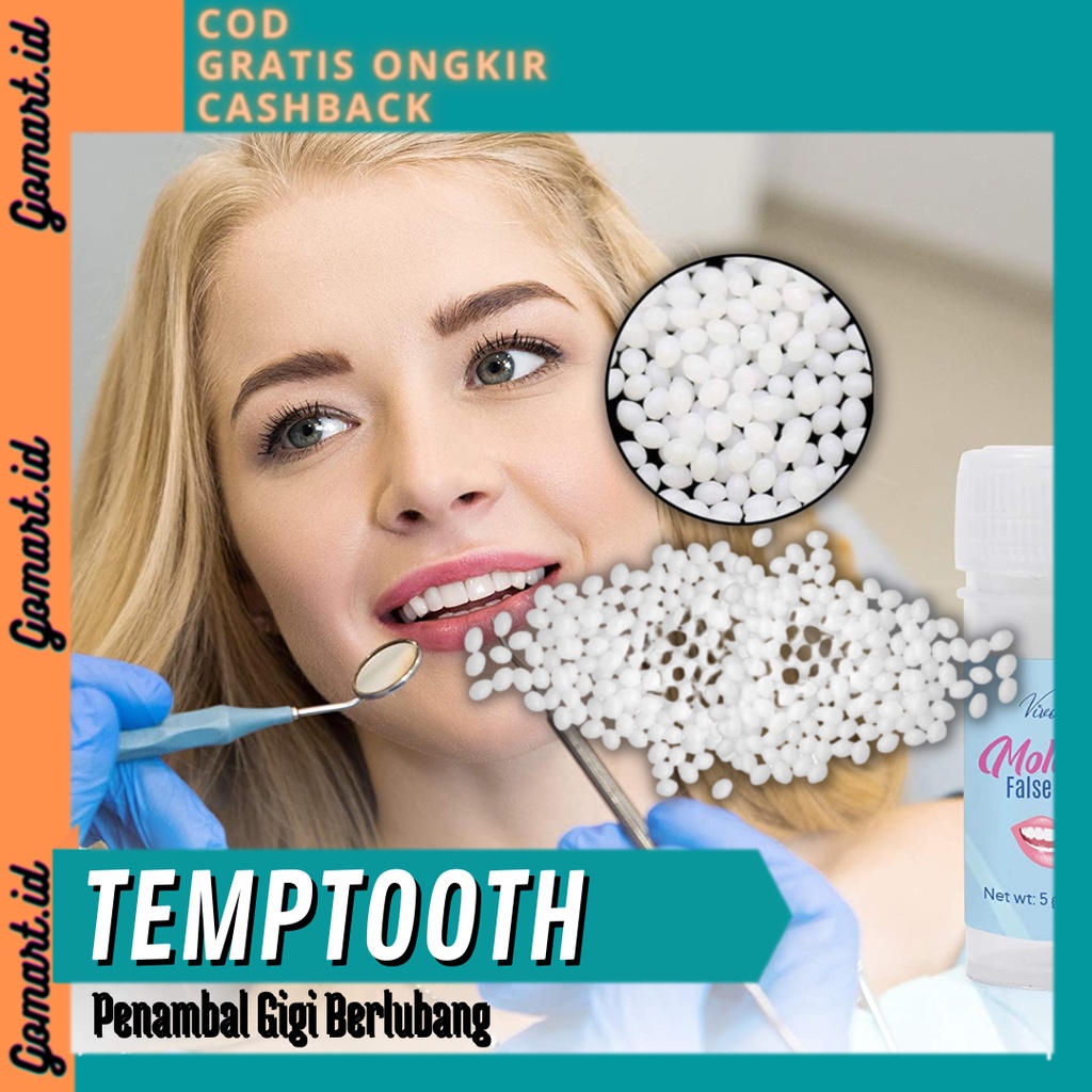 Penambal Gigi 2g - Temptooth Gigi Palsu 2g - Temporary Tooth Repair Kit Denture Teeth 2g