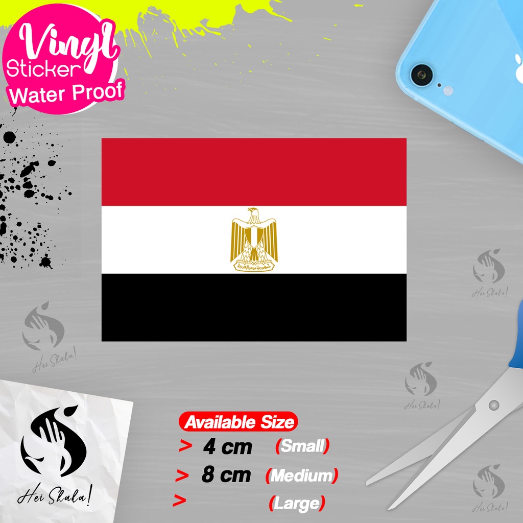 

Stiker Mesir Egypt Sticker Vinyl Satuaan Motif Bendera Negara Dunia Bahan Anti Air