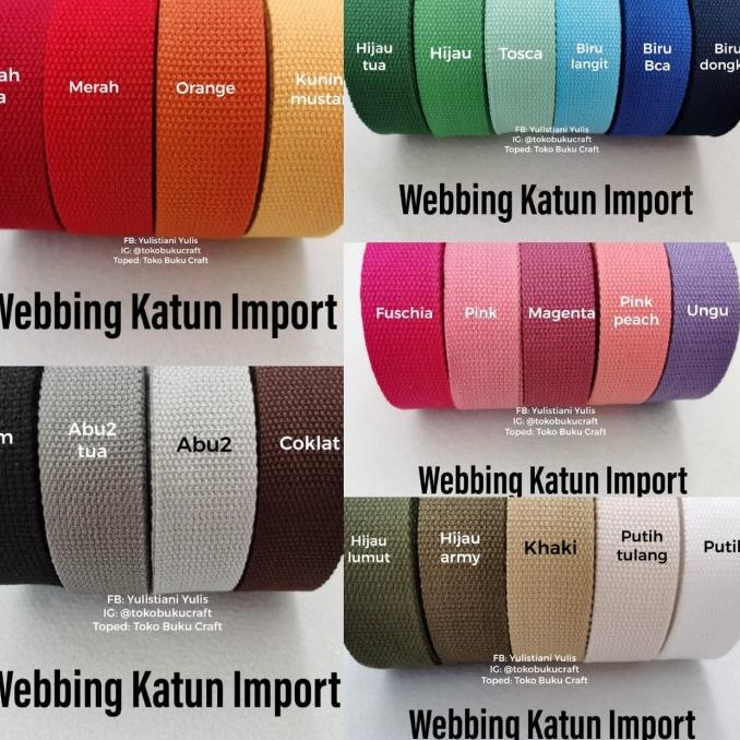 

[BISA COD] webbing katun 3,8cm per 5m