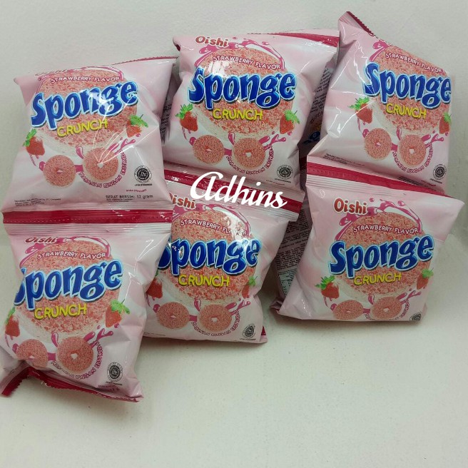 

1 renceng - Oishi Sponge Strawberry Snack 9gr [10 pcs]