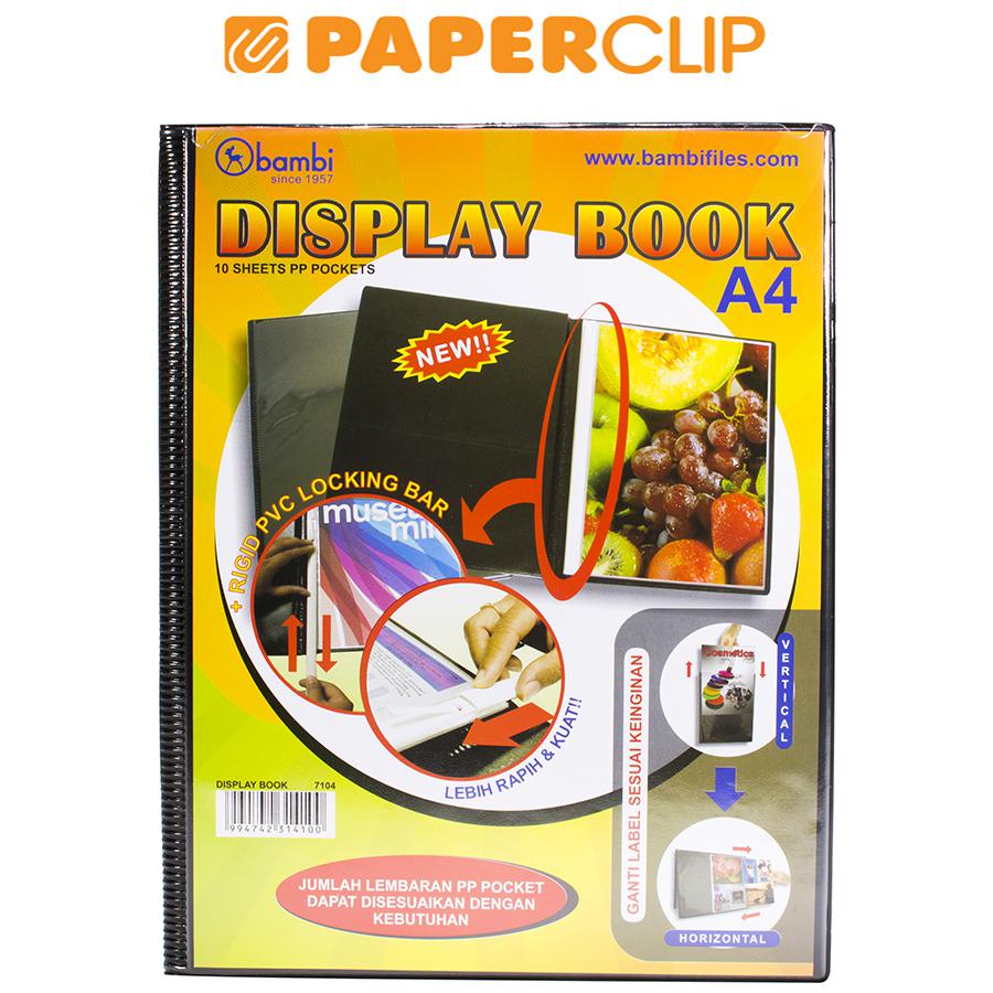 

DISPLAY BOOKS / CLEAR HOLDER BAMBI 7104 A4 10 BLACK