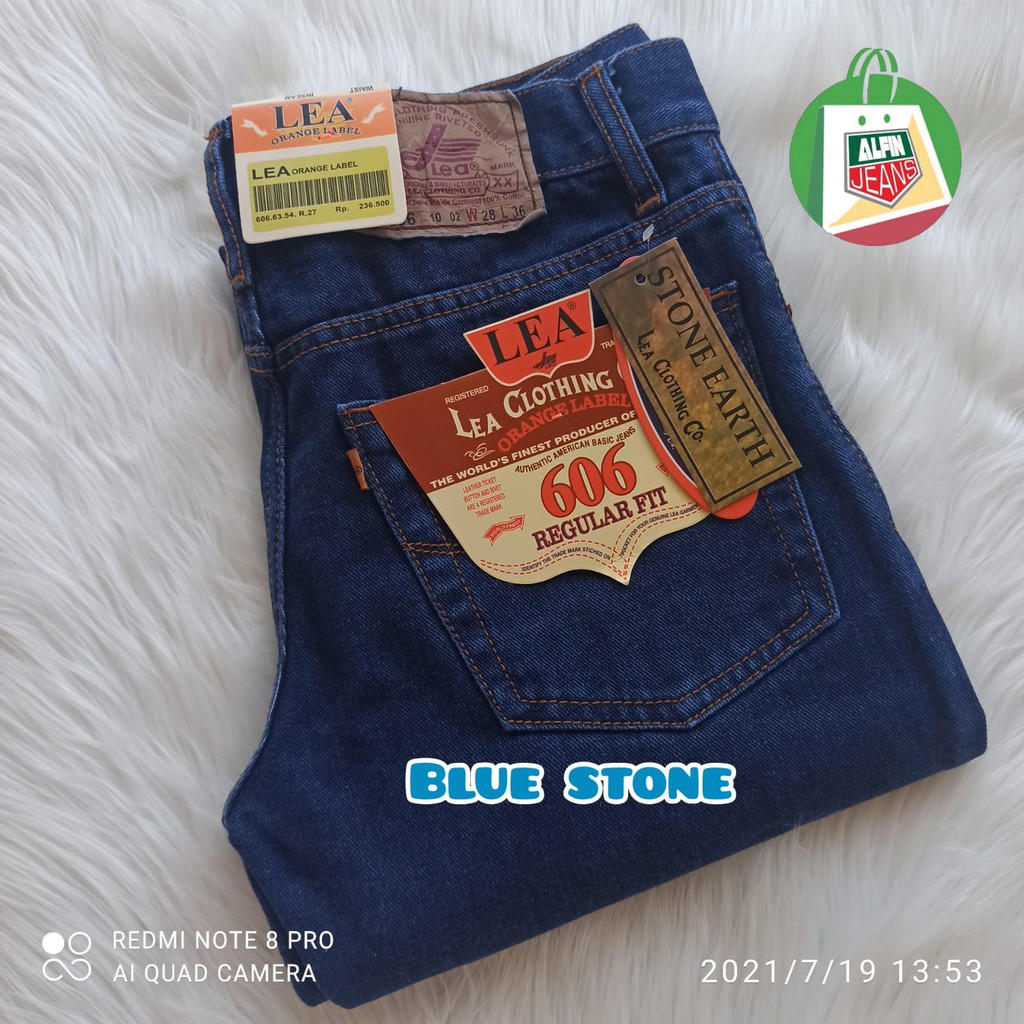 Celana Lea Jeans Pria Blue Stone Straight Fit