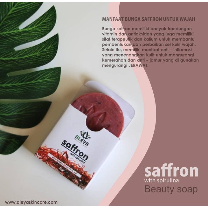 SABUN SAFRON ALEYA BPOM | SABUN SAFFRON ALEYA | SABUN WAJAH ALEYA | SABUN GLOWING ORIGINAL 100% PEMUTIH WAJAH